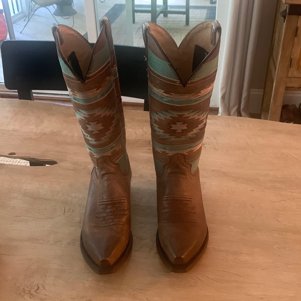 Roper Leather cowgirl leather boots